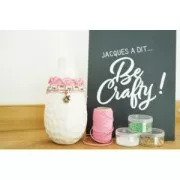 Fil en coton ciré wax pour macramé - Kesi Art - 1 mm Phosphore x 20 m