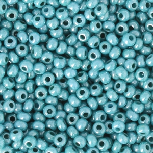 Perles rocailles Preciosa  11/0 2 mm - Aigue Lustré Vert x20g