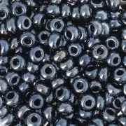 Perles rocailles Preciosa 7/0 3.5 mm - Jet Hematite x10g
