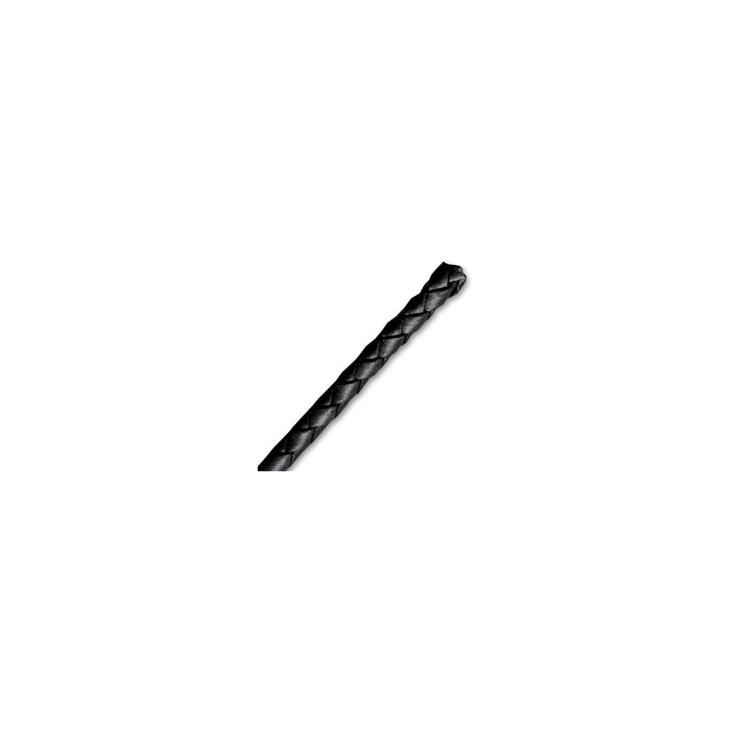 Cordon Tressé Simili Cuir 4mm X 2m - Noir - Marque Uxcell - Neuf