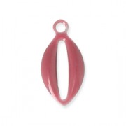 Breloque coquillage Cauri en métal résine époxy 10 mm Bordeaux x 8