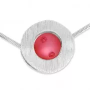 Pendentif design 19 mm pour polaris 8 et 10 mm argenté satiné