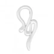 Pendentif design serpent 52 mm pour polaris ou ronde 10 mm argenté satiné
