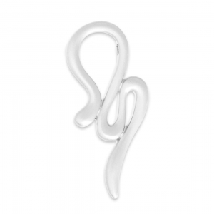 Pendentif design serpent 52 mm pour polaris ou ronde 10 mm argenté satiné