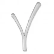 Pendentif design V 44x29 mm pour polaris ou ronde 10 mm rhodié satiné