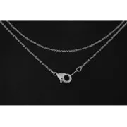 Tour de cou fin pour Miyuki Delica 11/0 avec maille Forçat 0,8x1 mm rhodié x 45cm