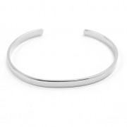 Bracelet manchette en laiton à personnaliser 4,1x150 mm rhodié|raw }}