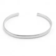 Bracelet manchette en laiton à personnaliser 4,1x150 mm rhodié