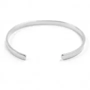 Bracelet manchette en laiton à personnaliser 4,1x150 mm rhodié