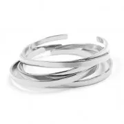 Bracelet manchette en laiton à personnaliser 4,1x150 mm rhodié