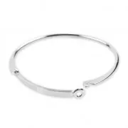 Bracelet manchette en laiton avec plaque à personnaliser 4x190 mm rhodié