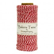 Bobine de 125 mètres de ficelle Bakers Twine 1 mm Blanc/Rouge|raw }}