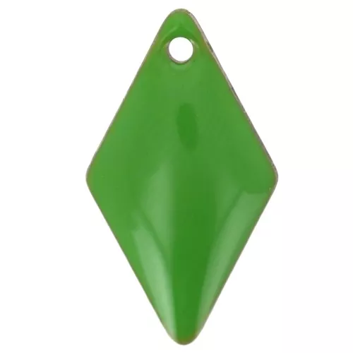 Sequins losanges 16x9 mm en métal et résine époxy - Vert x8