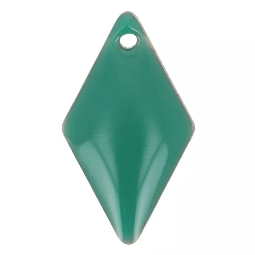 Sequins losanges en métal et résine époxy 16x9 mm - Vert emeraude x8