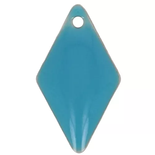 Sequins losanges 16x9 mm en métal et résine époxy - Bleu x8