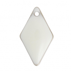 Sequins losanges 16x9 mm en métal et résine époxy - Blanc x8