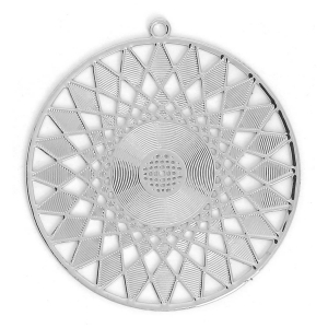 Intercalaire Estampe soleil à décorer en métal 37 mm Argenté x1