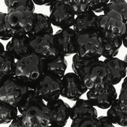 Perles en verre tchèque Fizgig - Fleurs Vintage 6 mm Jet x30