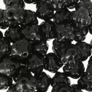 Perles en verre tchèque Fizgig - Fleurs Vintage 6 mm Jet x30