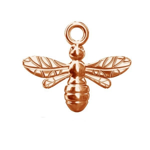 Pendentif Abeille 13 mm en Argent 925 doré rose x1
