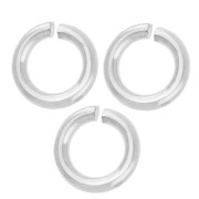 Anneaux ouverts 5x1 mm - Fabrication européenne - Argent 925 x10|raw }}