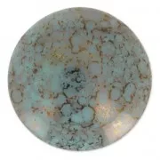 Cabochon rond en verre par Puca® 25 mm Opaque Aqua Luster Bronze x 1