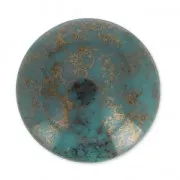 Cabochon rond en verre par Puca® 18 mm Green Turquoise Luster Bronze x 1