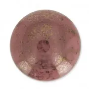 Cabochon rond en verre par Puca® 18 mm Opaque Rose Luster Bronze x 1