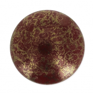 Cabochon rond en verre par Puca® 18 mm Red Corail Luster Bronze x 1