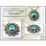 Cabochon rond en verre par Puca® 18 mm Red Corail Luster Bronze x 1