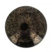 Cabochon rond en verre par Puca® 18 mm Jet Luster Bronze x 1