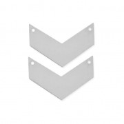 Intercalaires en métal lisse chevron 2 trous 29 mm Argenté x2|raw }}