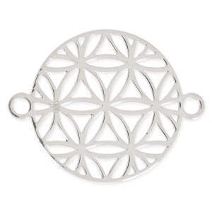 Intercalaire 2 anneaux Mandalas décor fleur 15 mm en Argent 925 x1