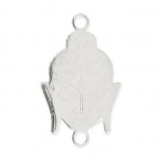 Intercalaire 2 anneaux tête de bouddha 18x11 mm en Argent 925 x1|raw }}