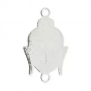 Intercalaire 2 anneaux tête de bouddha 18x11 mm en Argent 925 x1