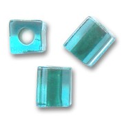Cubes Miyuki 4 mm SB4-2641- Aqua Forest Green Lined x10g
