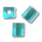 Cubes Miyuki 4 mm SB4-2641- Aqua Forest Green Lined x10g