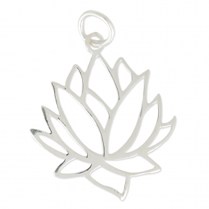 Pendentif Fleur de Lotus 18.5 x 21 mm en Argent 925  x1