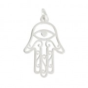 Pendentif main de Fatma avec oeil porte bonheur 14 x 22mm en Argent 925 x1|raw }}