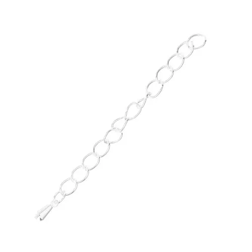 Chainette d'extension 50 à 60 mm Placage argent fin