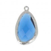 Pendentif verre facetté 22 mm argenté/Montana x1|raw }}