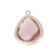 Pendentif verre facetté 17 mm doré/Amethyst x1|raw }}