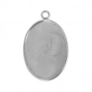 Serti pendentif pour cabochon fond plat 18x13 mm en Acier inoxydable 304 x1