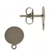 Clous d'oreilles disque 8 mm pour la création de bijoux fantaise bronze x2
