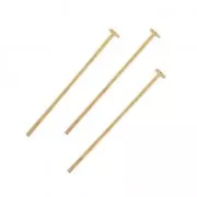 Clous tête plate 30x0.8 mm souple doré à l'or fin x10