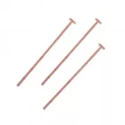 Clous tête plate 30x0.8 mm souple doré rose x10