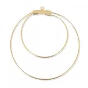 Supports boucles d'oreilles - Créoles doubles 45 mm x 0.8 mm doré à l'or fin x2