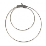 Supports boucles d'oreilles - Créoles doubles 45 mm x 0.8 mm bronze x2