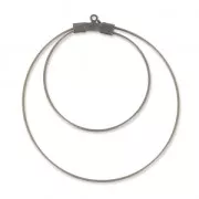 Supports boucles d'oreilles - Créoles doubles 45 mm x 0.8 mm bronze x2