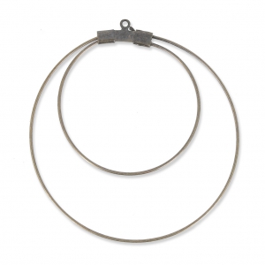 Supports boucles d'oreilles - Créoles doubles 45 mm x 0.8 mm bronze x2